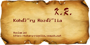 Koháry Rozália névjegykártya