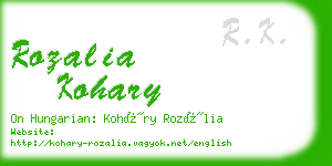 rozalia kohary business card